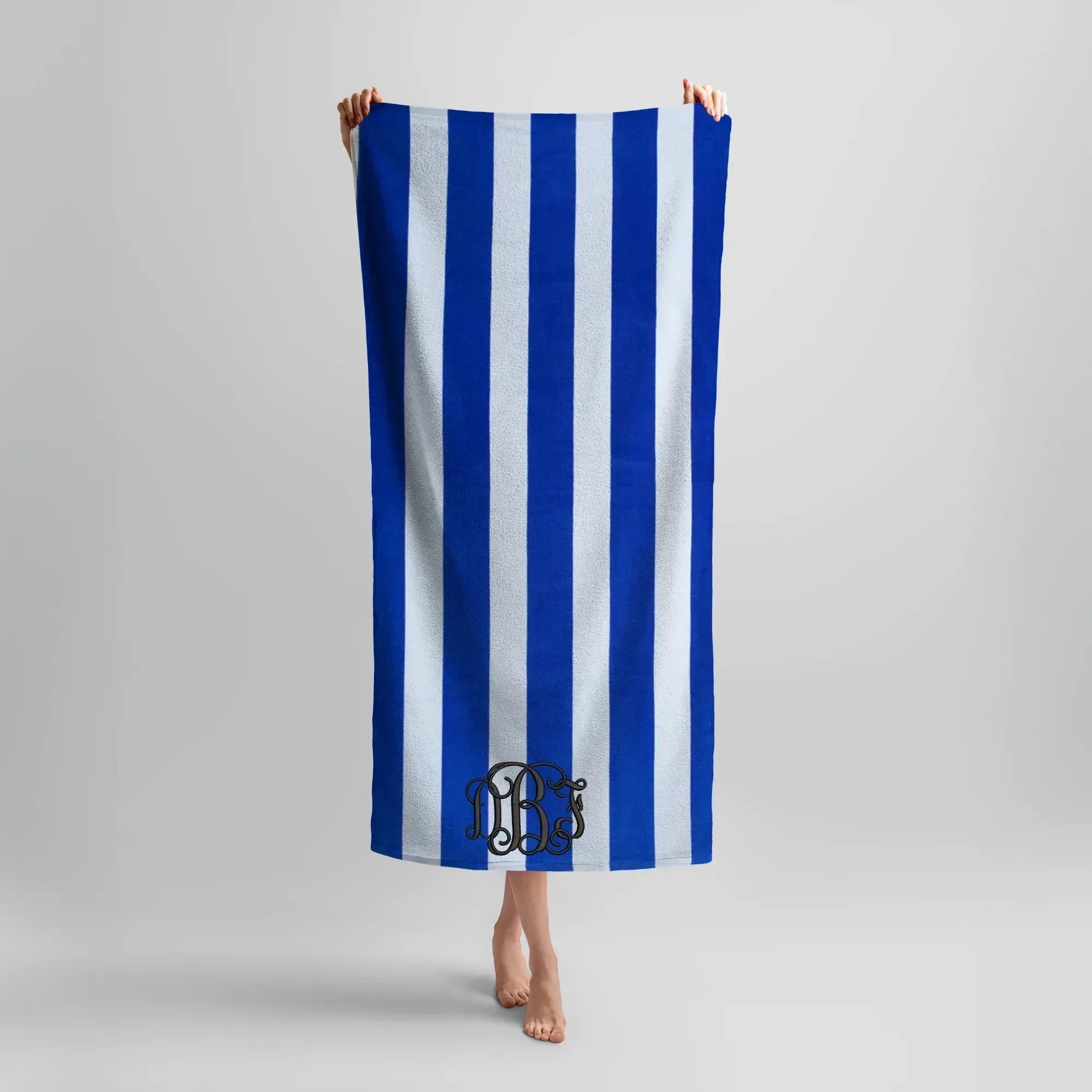 Custom Embroidered Striped Beach Towels - Merch Girls