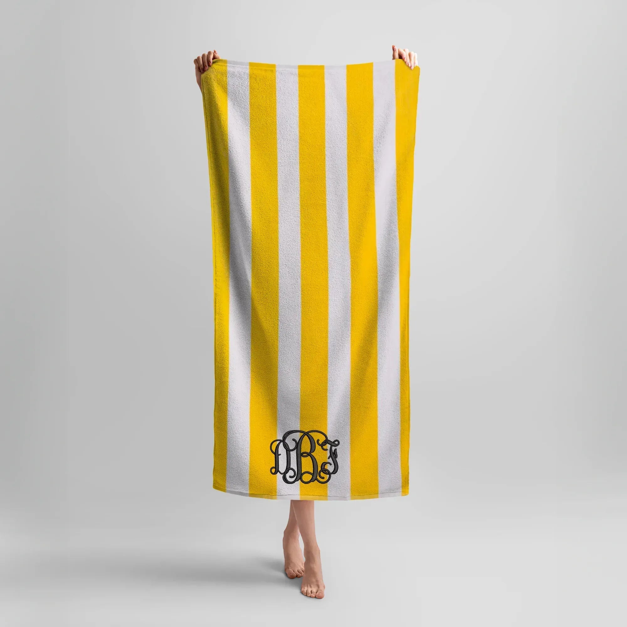 Custom Embroidered Striped Beach Towels - Merch Girls