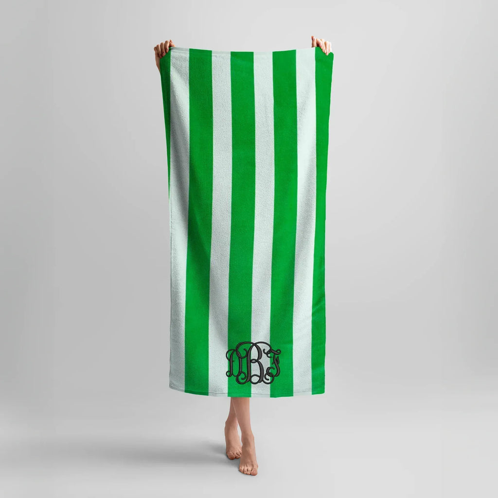 Custom Embroidered Striped Beach Towels - Merch Girls