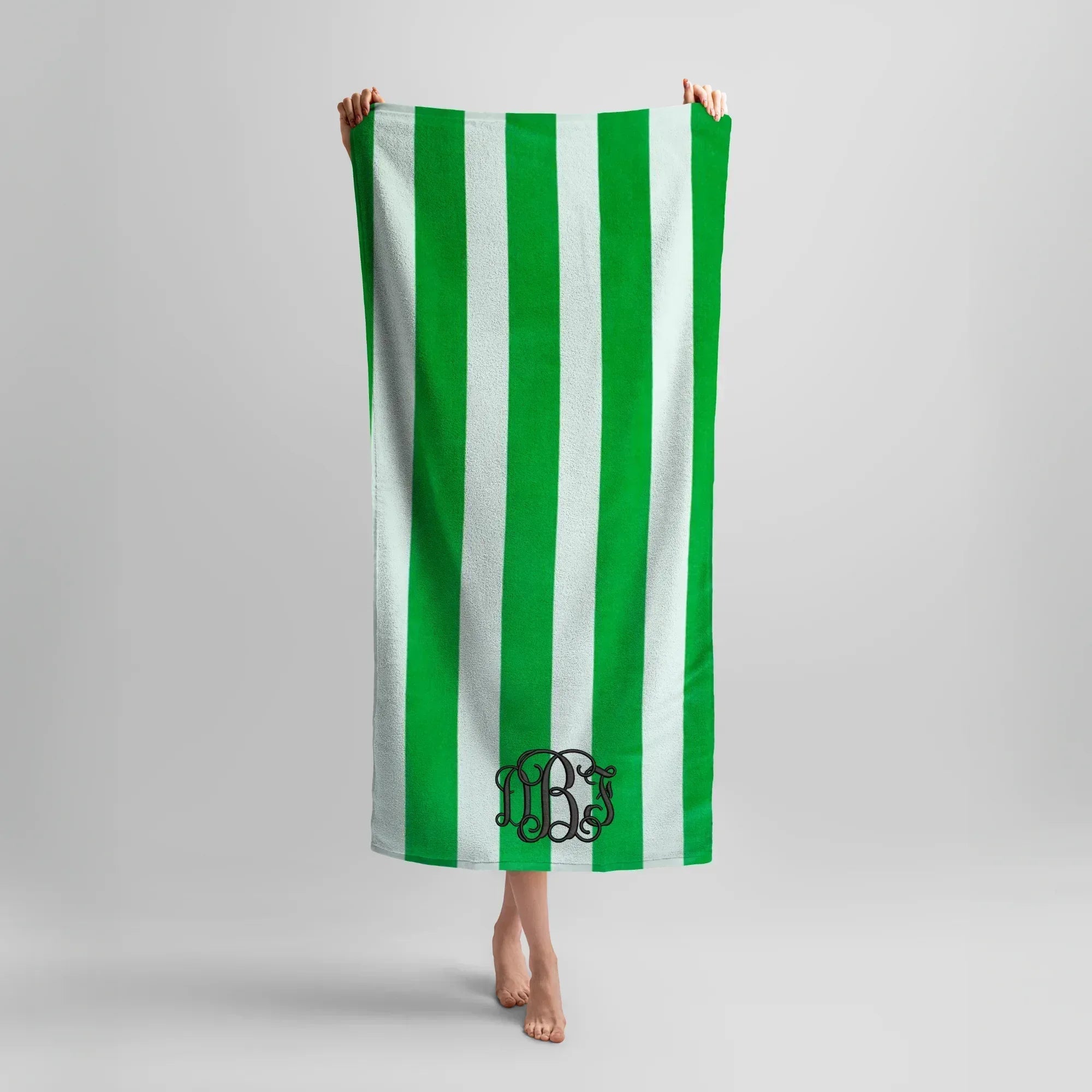 Custom Embroidered Striped Beach Towels - Merch Girls