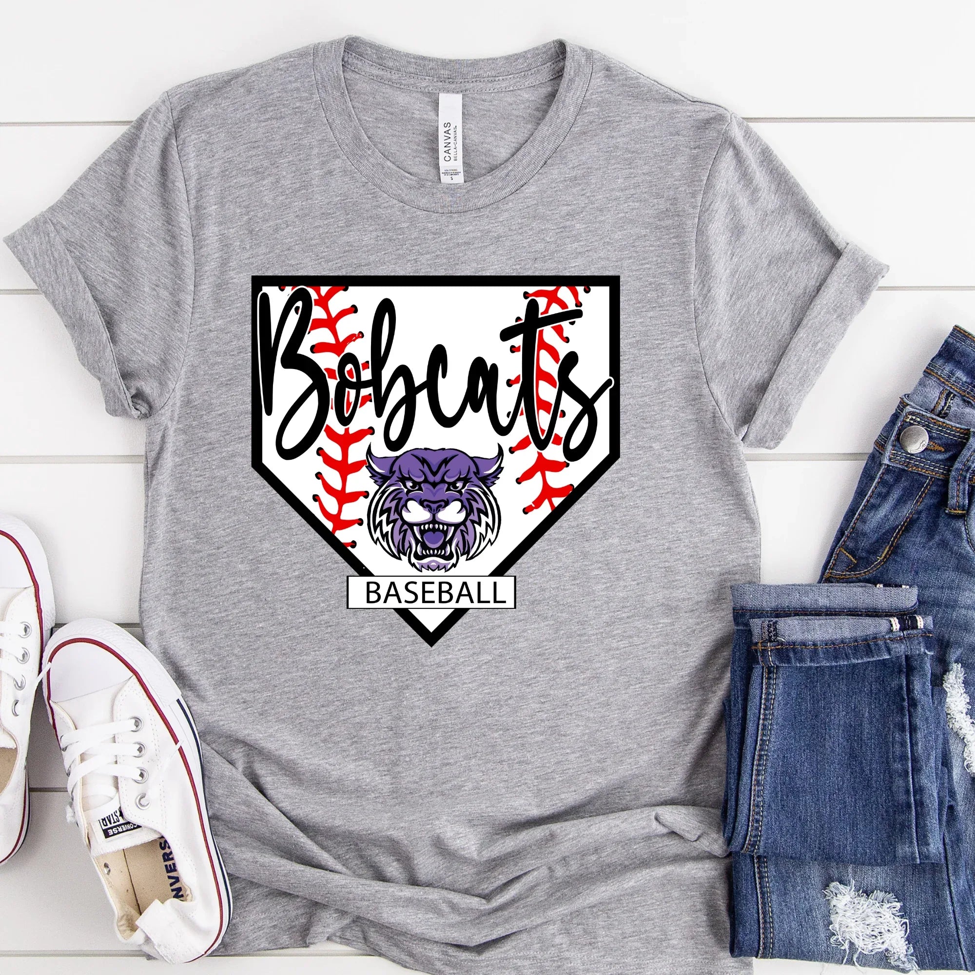 Bobcats Baseball Plate DTF Transfer - Merch Girls