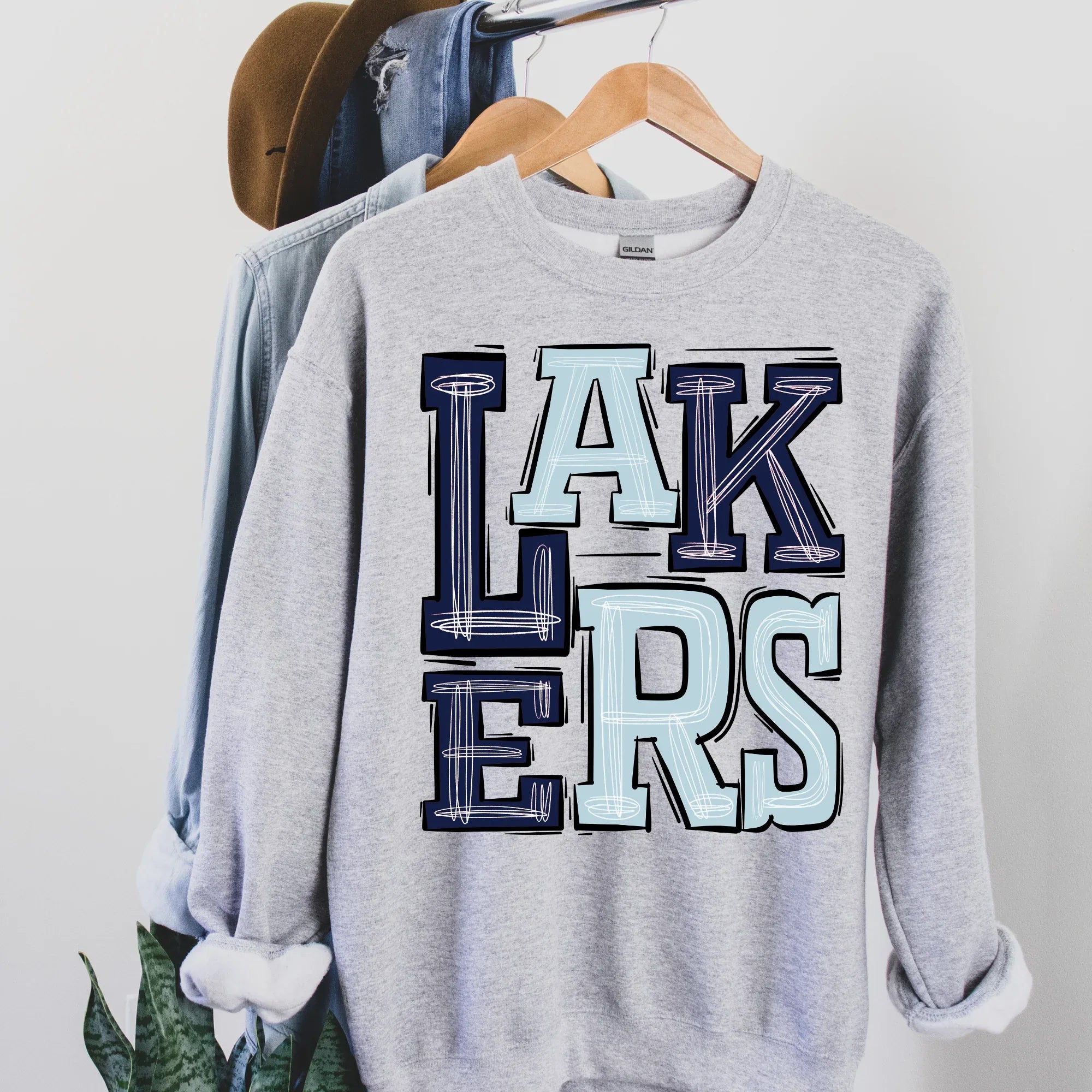 Lakers Sporty Varsity Doodle DTF Transfer - Merch Girls