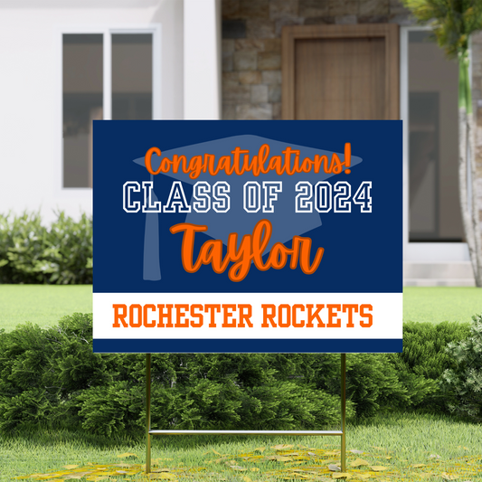 Congratulations Class of 2024 Single Sided Yard Sign