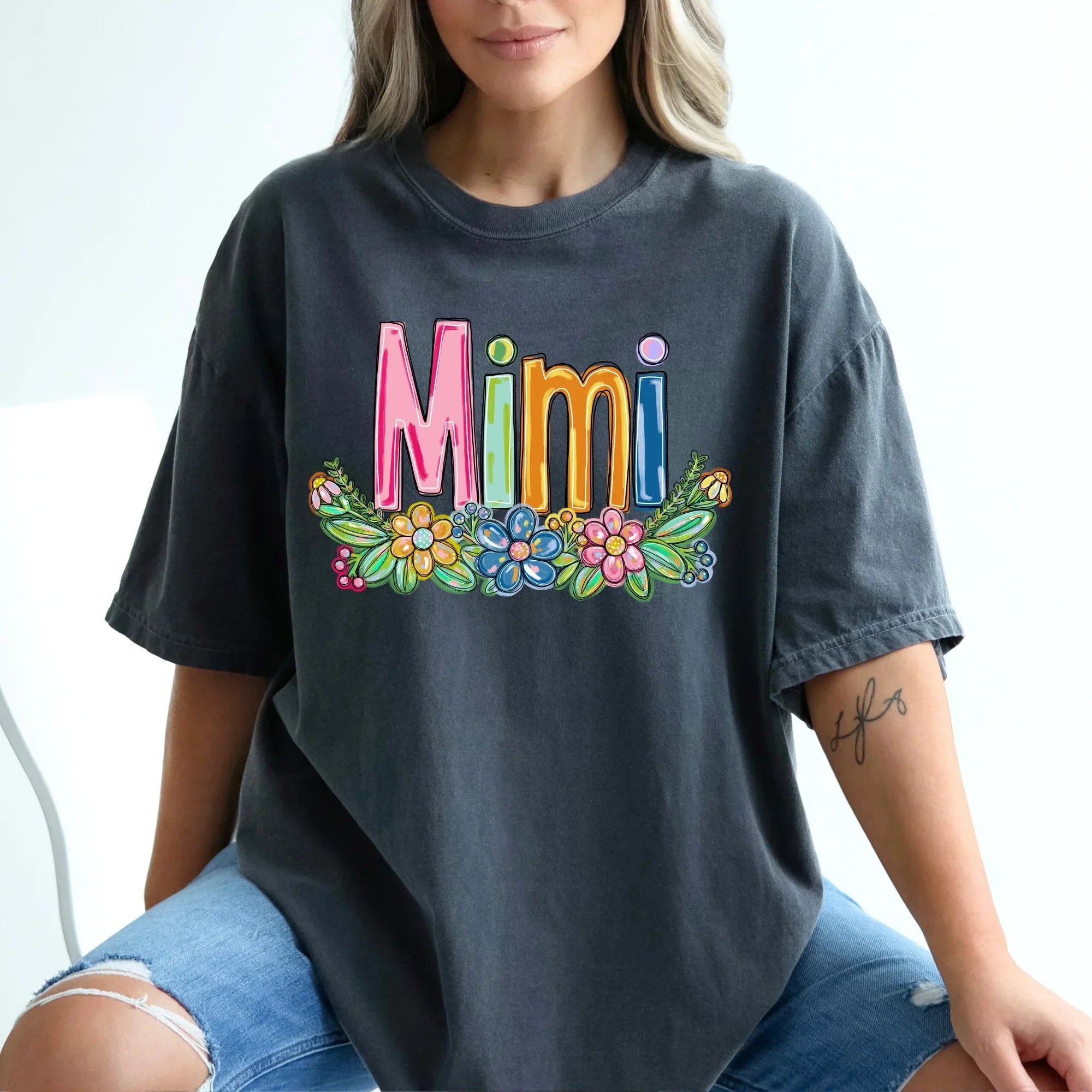 Mimi Spring Floral Hand Painted DTF Transfer - Merch Girls