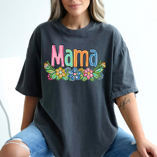 Mama Spring Floral Hand Painted DTF Transfer