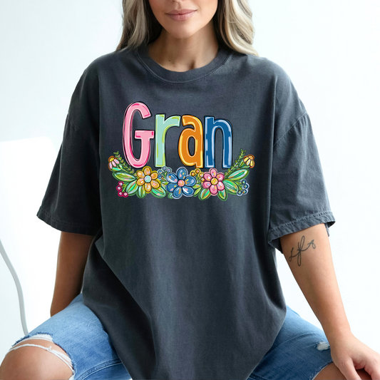 Gran Spring Floral Hand Painted DTF Transfer