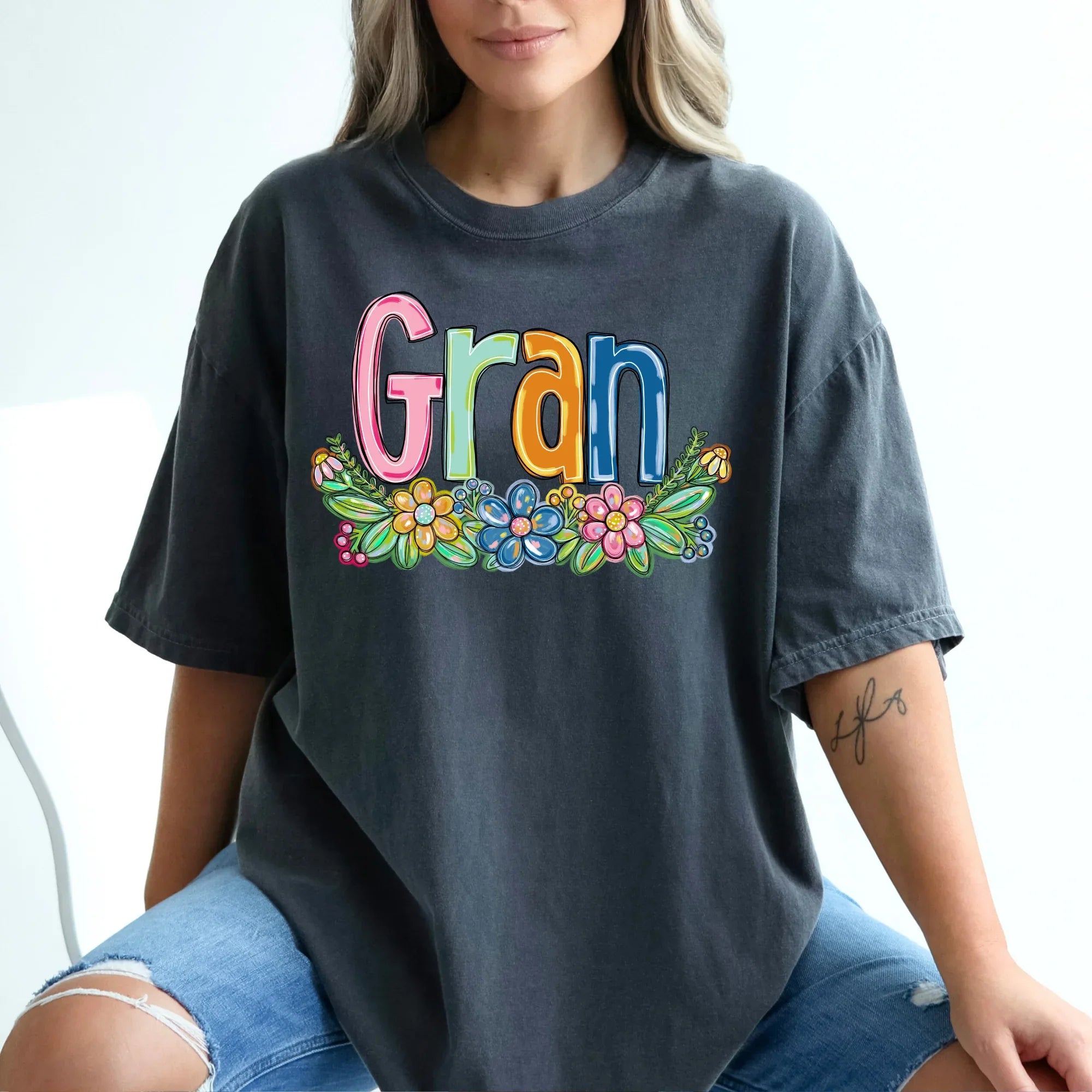 Gran Spring Floral Hand Painted DTF Transfer - Merch Girls