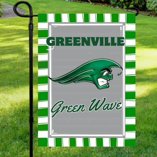 Greenville Green Wave Garden Flag