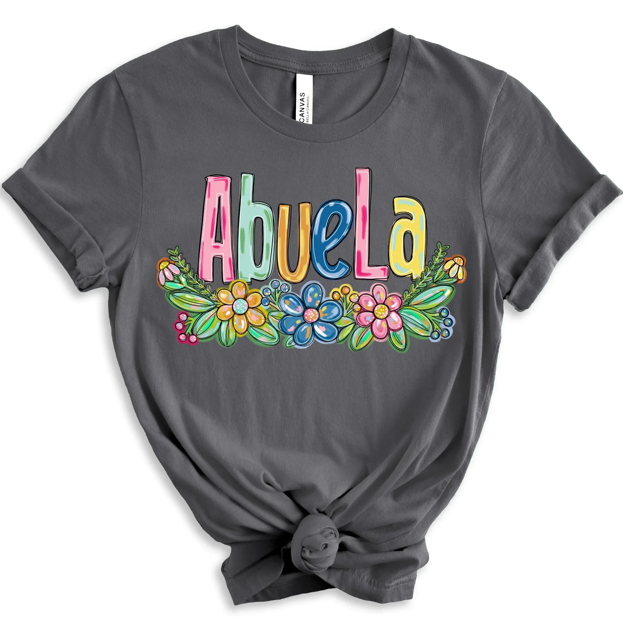 Abuela Spring Floral Hand Painted DTF Transfer - Merch Girls