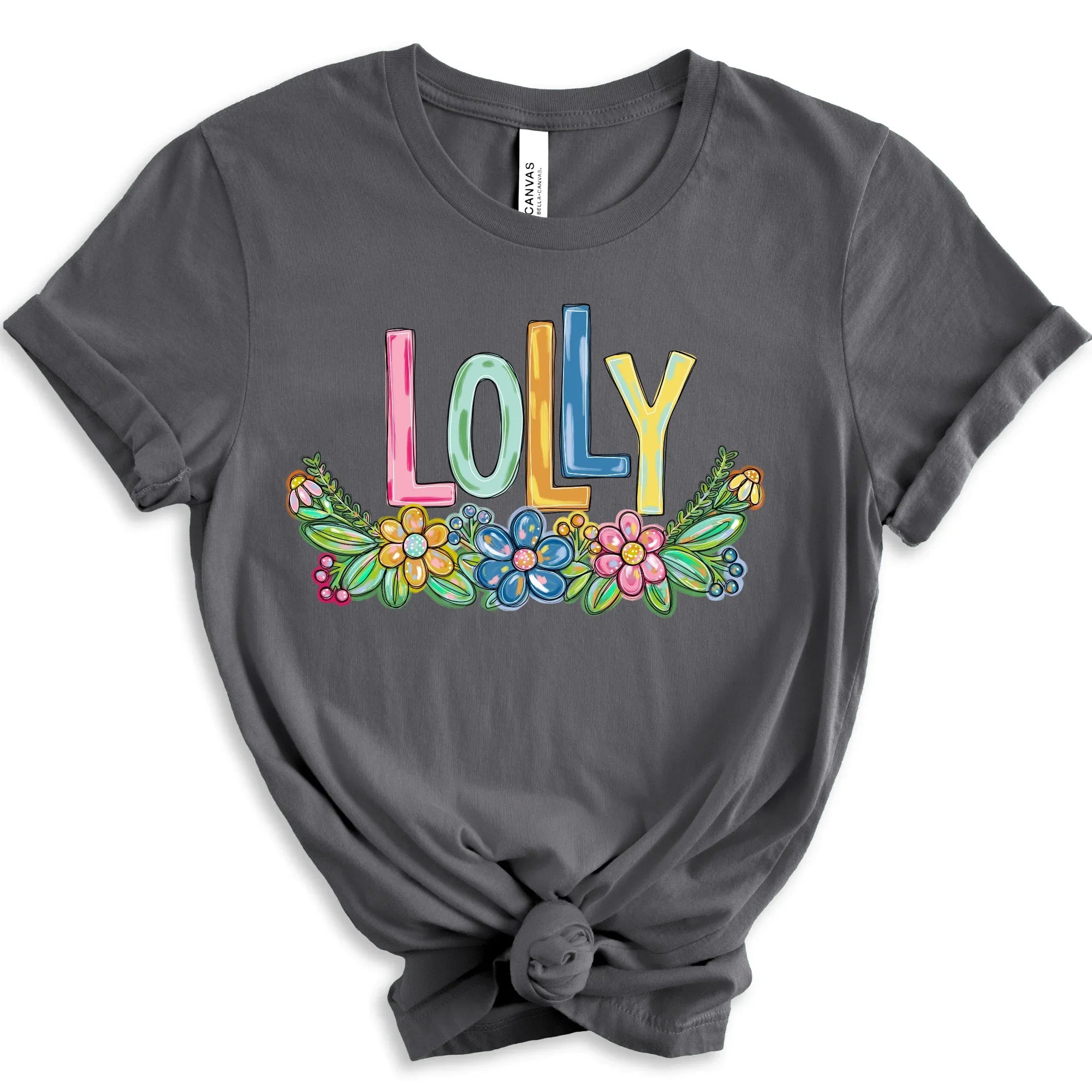 Lolly Spring Floral Hand Painted DTF Transfer - Merch Girls