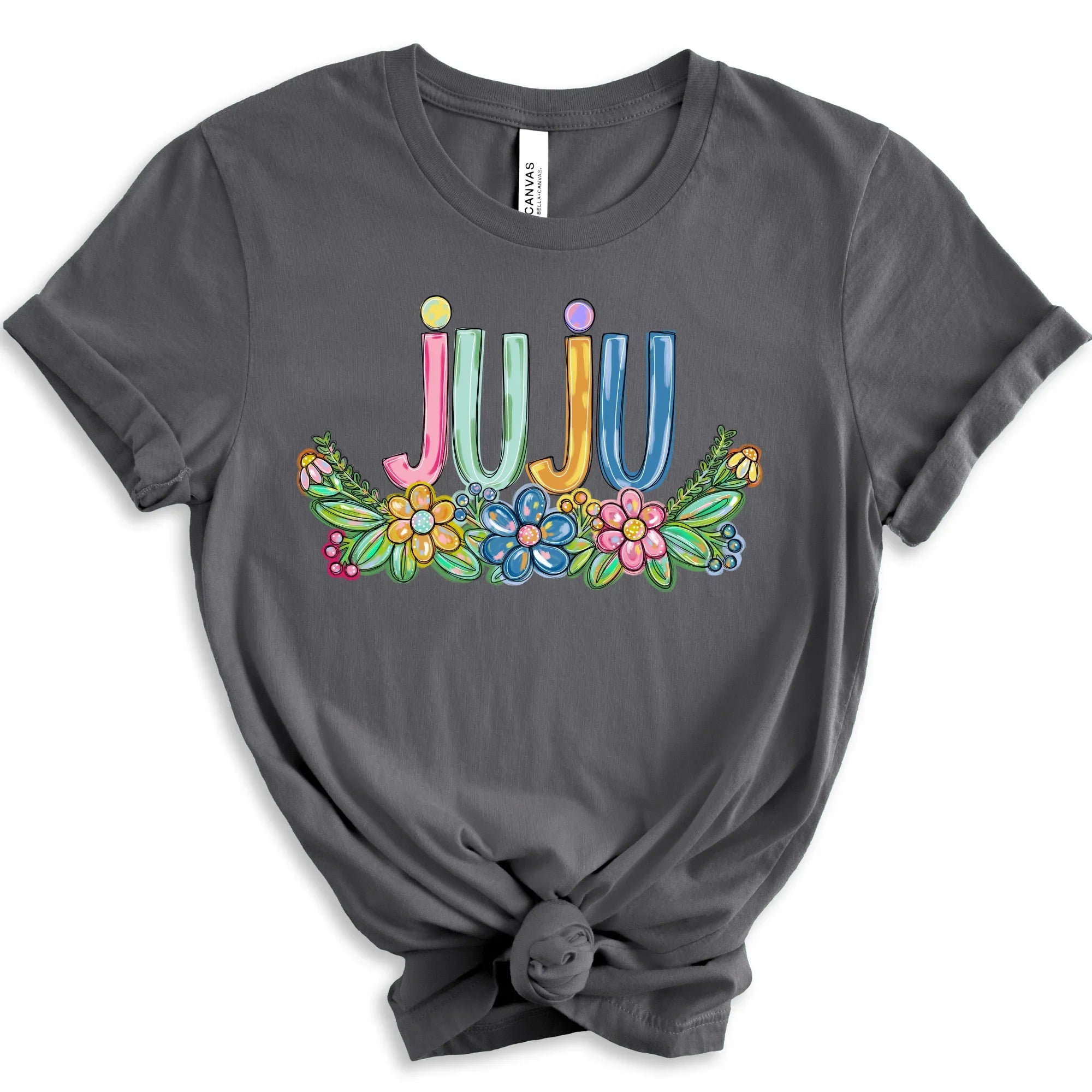 Juju Spring Floral Hand Painted DTF Transfer - Merch Girls