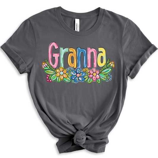 Granna Spring Floral Hand Painted DTF Transfer