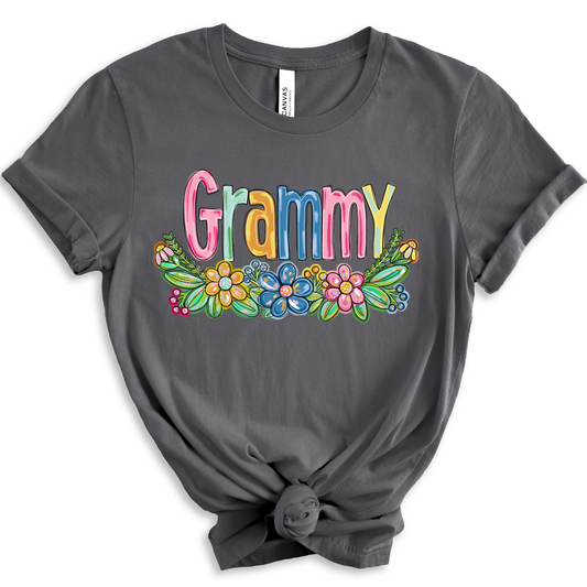 Grammy Spring Floral Hand Painted DTF Transfer