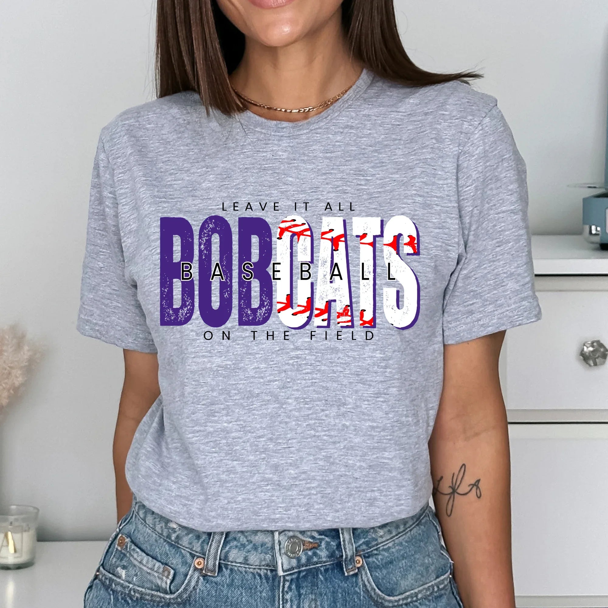 Bobcats Leave it on the Field Baseball DTF Transfer - Merch Girls