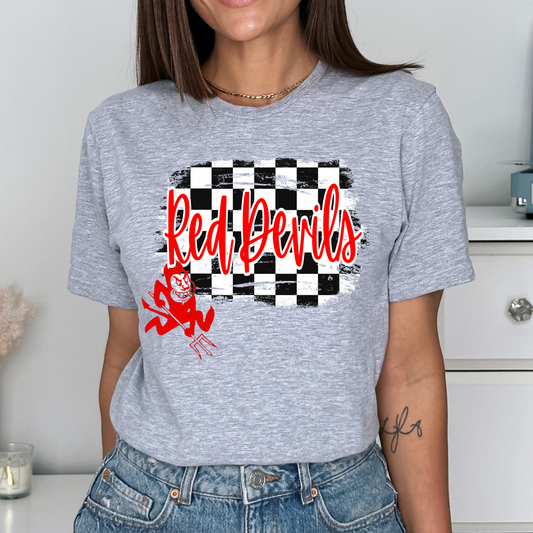 Red Devils Checkered Graphic Tee