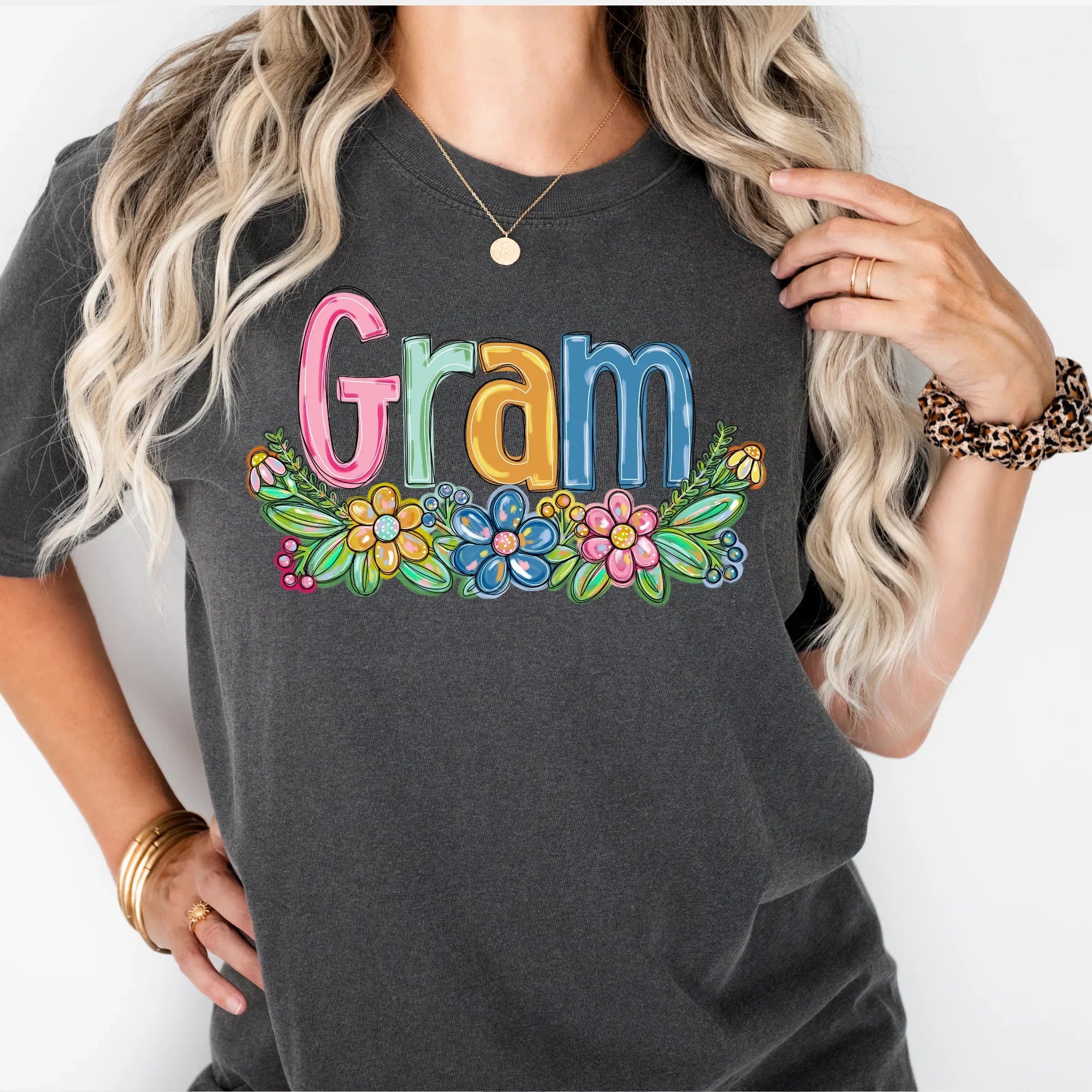 Gram Spring Floral Hand Painted DTF Transfer - Merch Girls