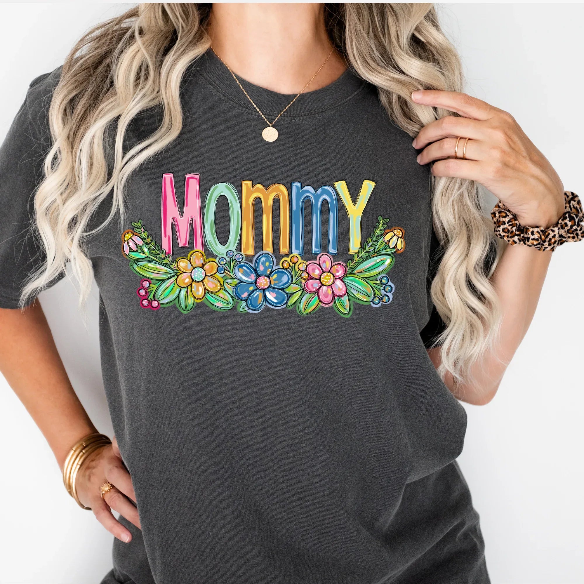 Mommy Spring Floral Hand Painted DTF Transfer - Merch Girls