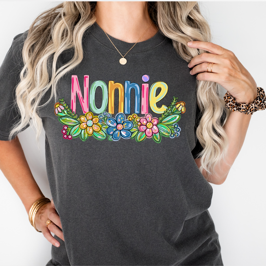 Nonnie Spring Floral Hand Painted DTF Transfer