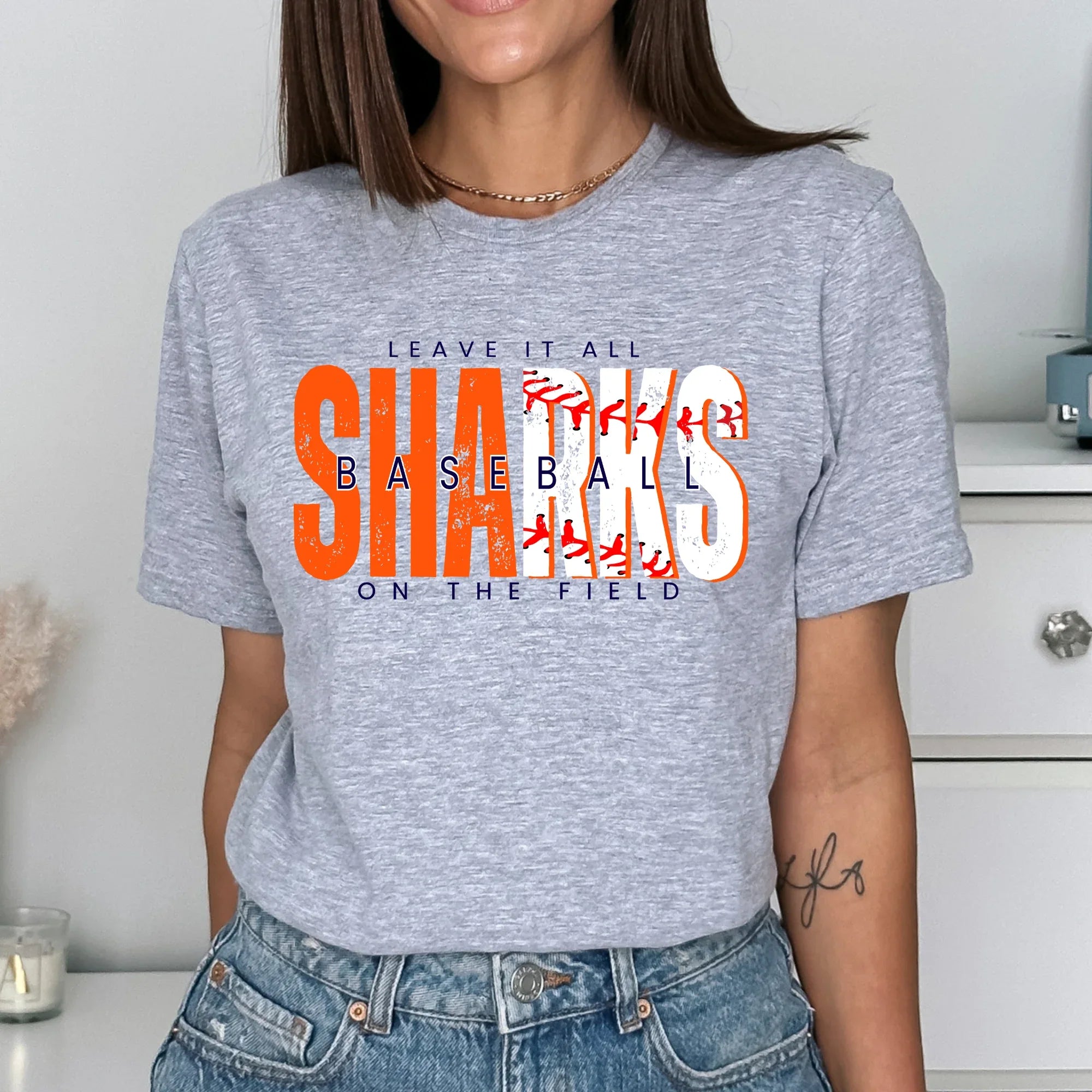 Sharks Baseball DTF Transfer - Merch Girls