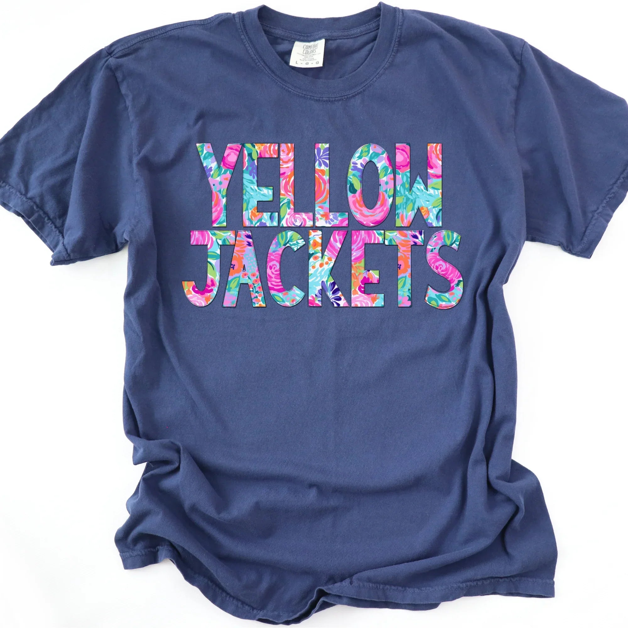 Yellow Jackets Floral Garden Mascots DTF Transfer - Merch Girls