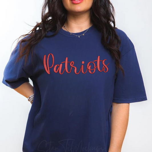 Patriots 3D Puff Embroidered CC Short Sleeve/Sweatshirt
