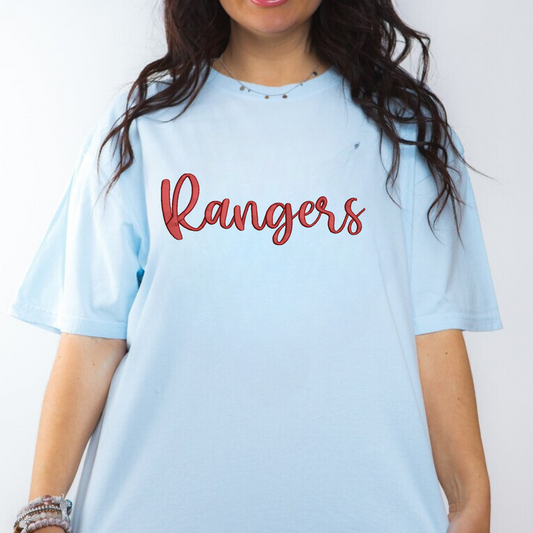 Rangers 3D Puff Embroidered CC Short Sleeve/Sweatshirt