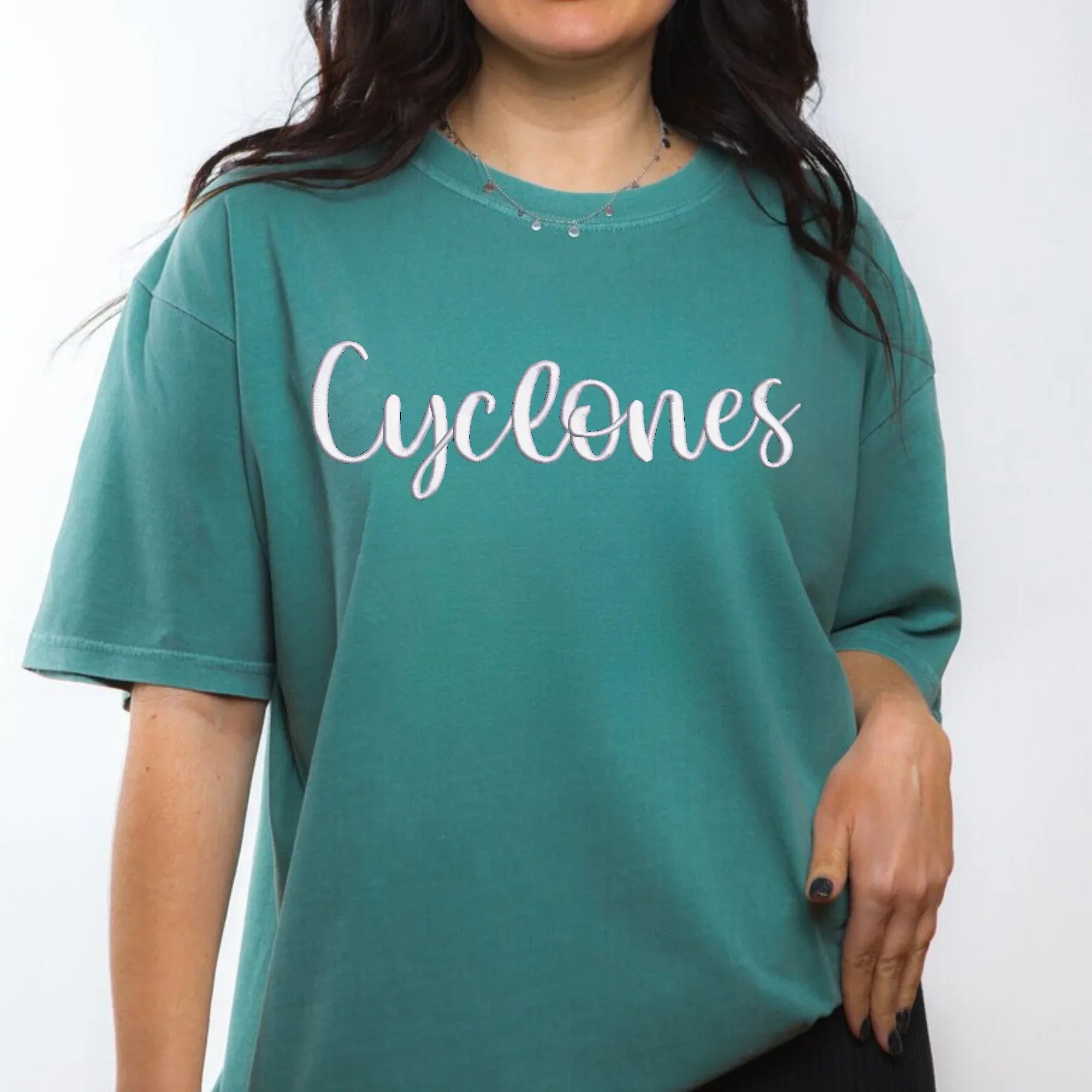 Cyclones 3D Puff Embroidered CC Short Sleeve/Sweatshirt - Merch Girls
