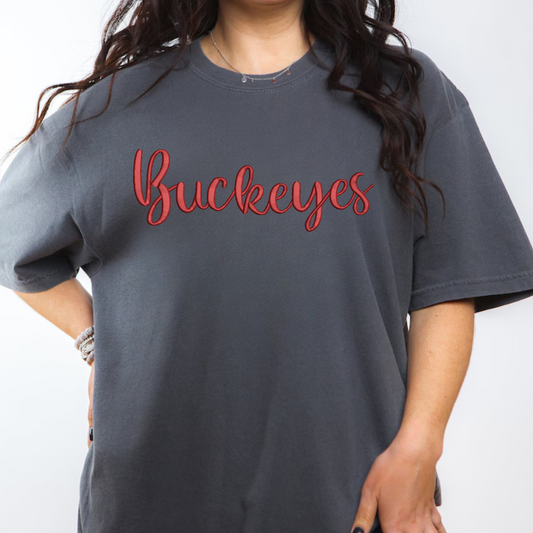 Buckeyes 3D Puff Embroidered CC Short Sleeve/Sweatshirt