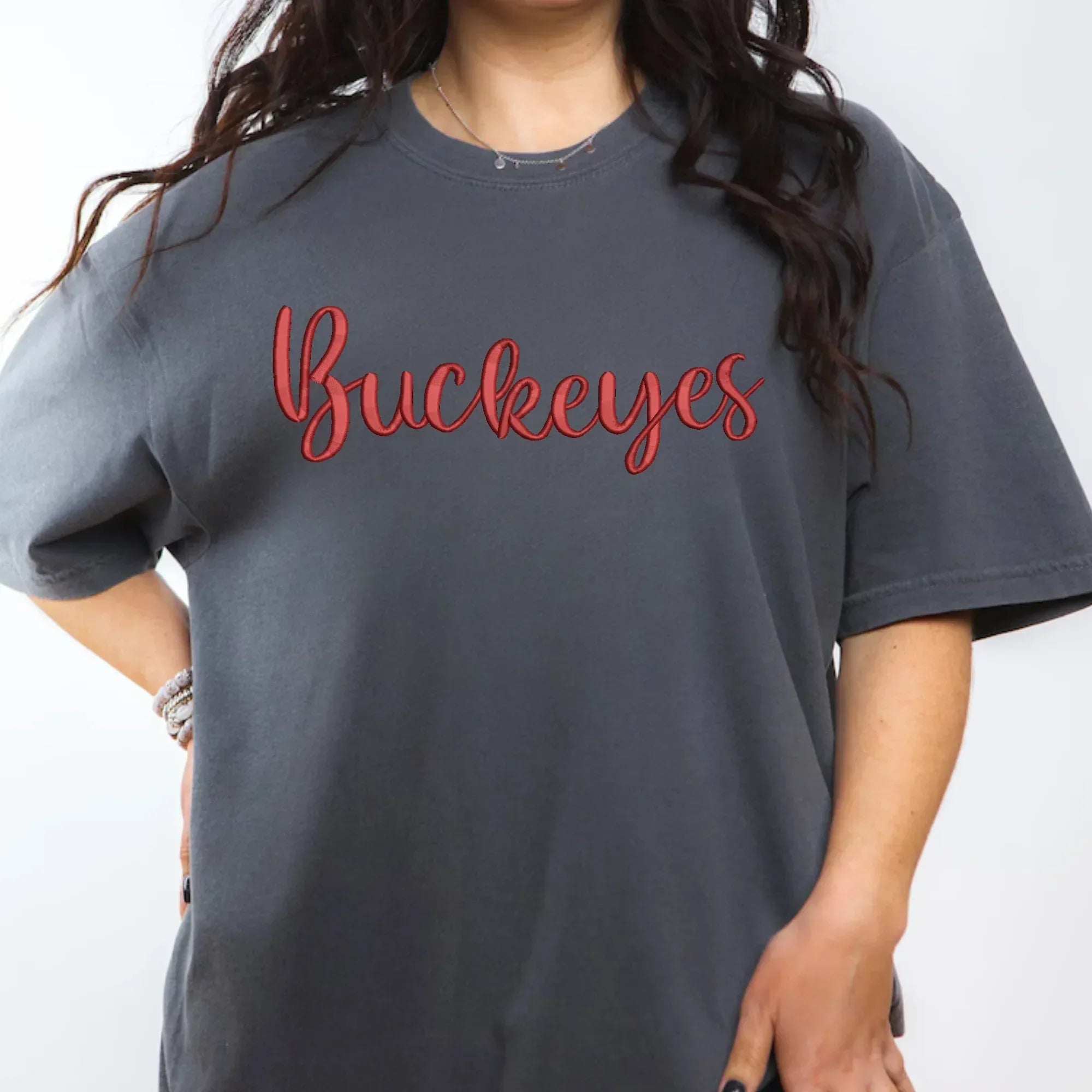 Buckeyes 3D Puff Embroidered CC Short Sleeve/Sweatshirt - Merch Girls
