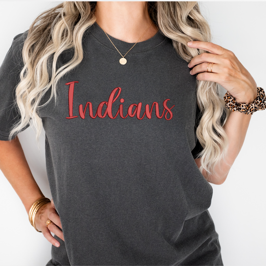 Indians 3D Puff Embroidered CC Short Sleeve/Sweatshirt