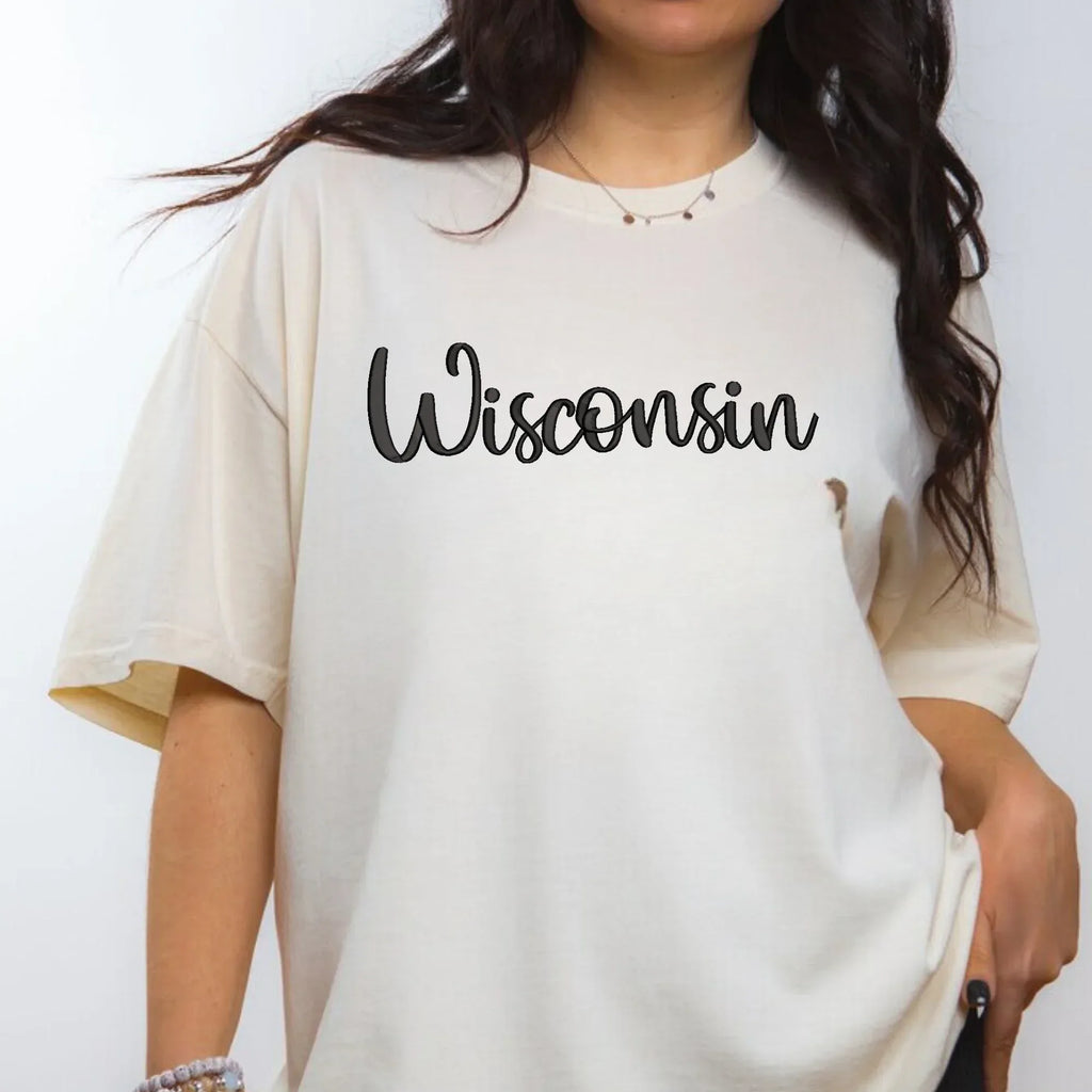 Wisconsin 3D Puff Embroidered Shirt - Merch Girls