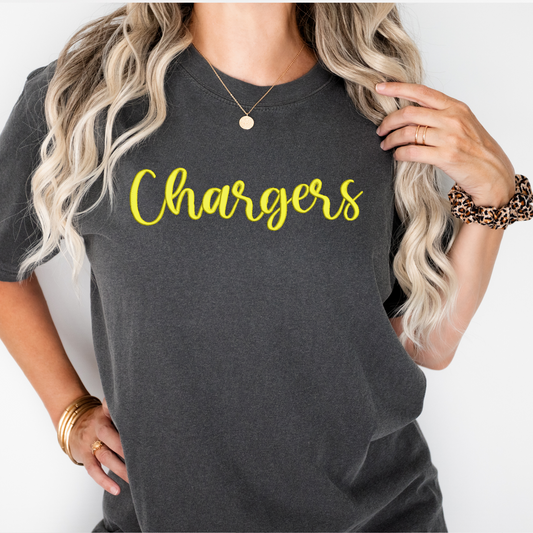 Chargers 3D Puff Embroidered CC Short Sleeve/Sweatshirt