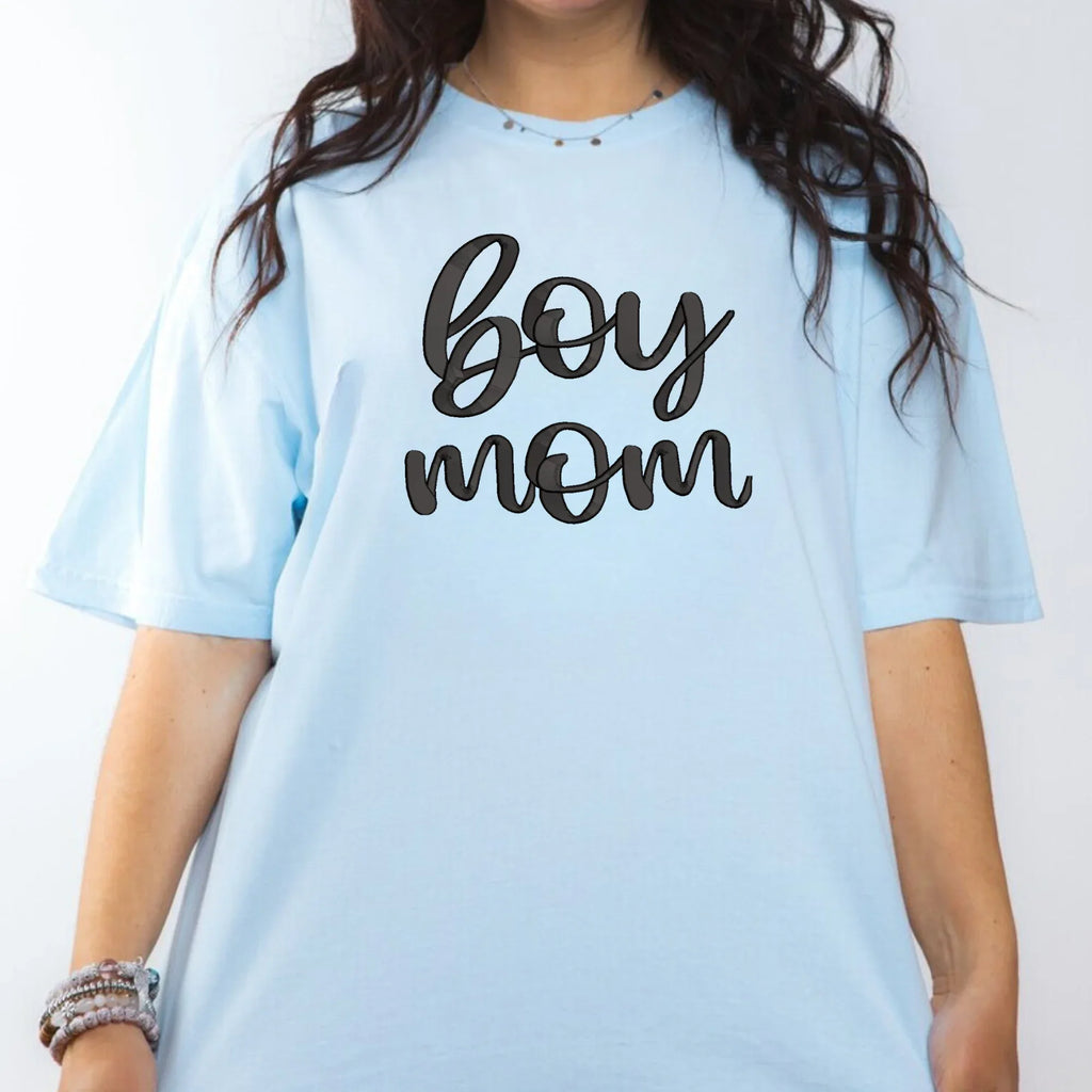 Boy Mom 3D Puff Embroidered Shirt - Merch Girls