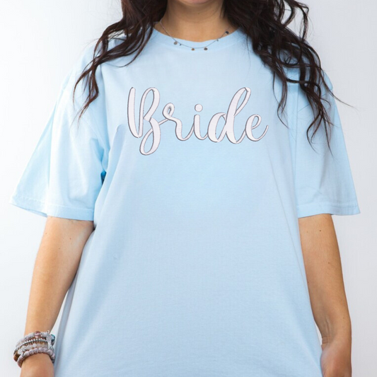 Bride 3D Puff Embroidered CC Short Sleeve/Sweatshirt
