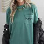 Mama Embroidered Comfort Color Tee - QUICK SHIP - Merch Girls