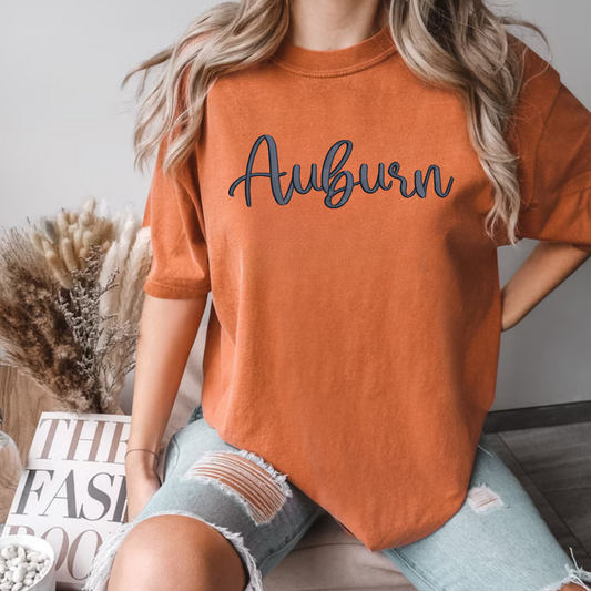 Auburn 3D Puff Embroidered CC Short Sleeve/Sweatshirt