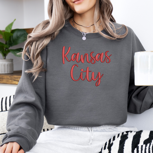 Kansas City 3D Puff Embroidered CC Short Sleeve/Sweatshirt
