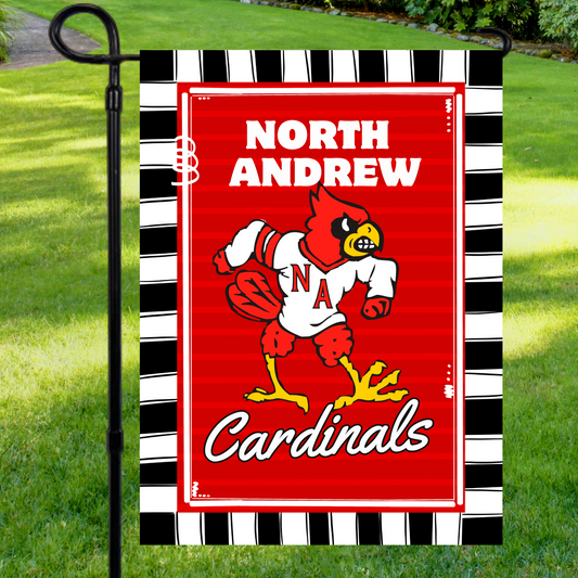 North Andrew Cardinals Garden Flag