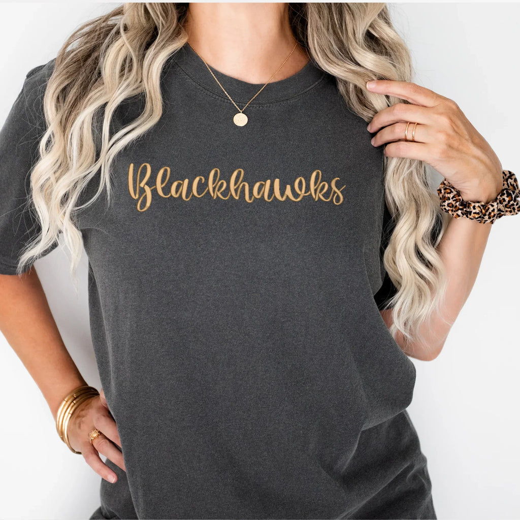 Blackhawks 3D Puff Embroidered Shirt - Merch Girls