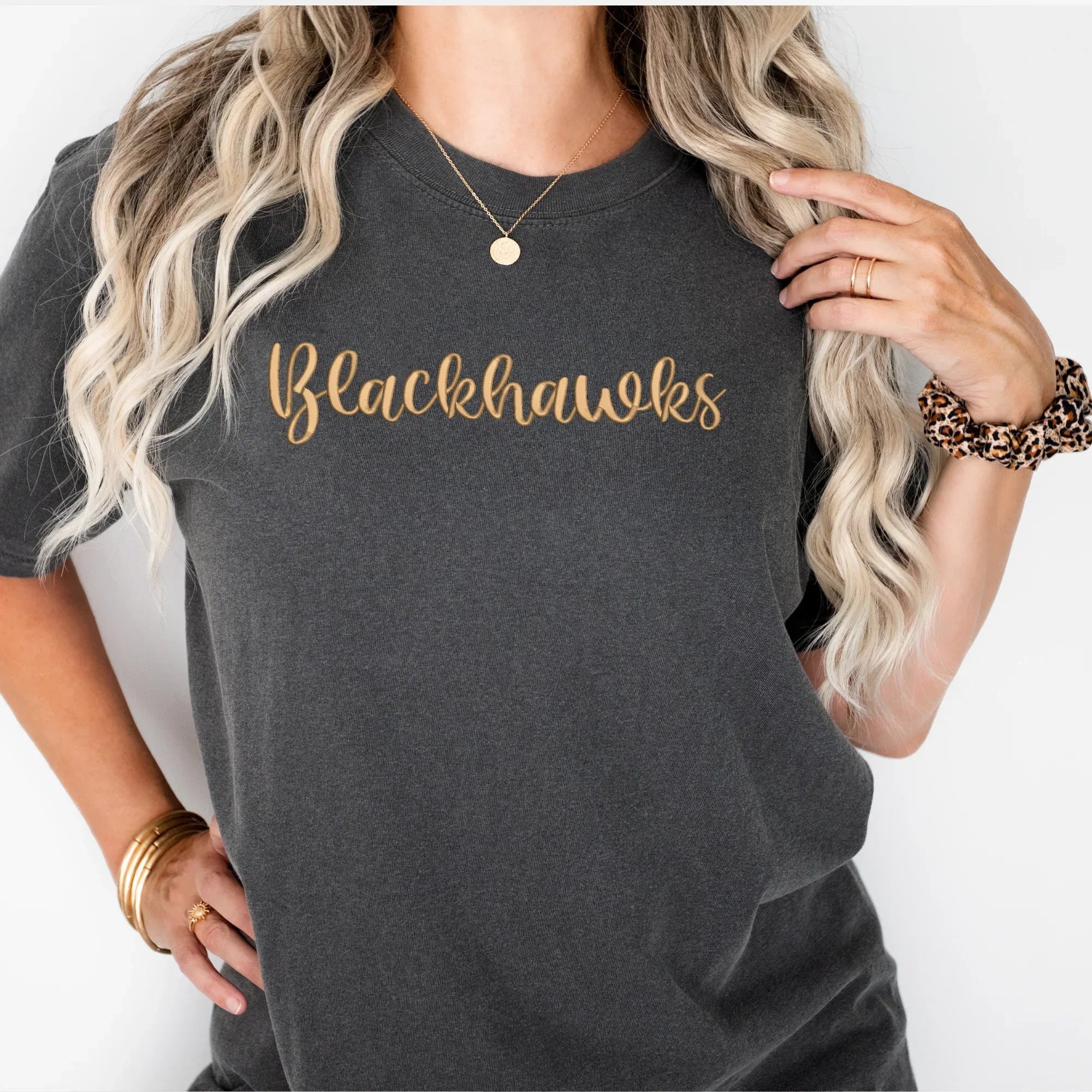 Blackhawks 3D Puff Embroidered Shirt - Merch Girls