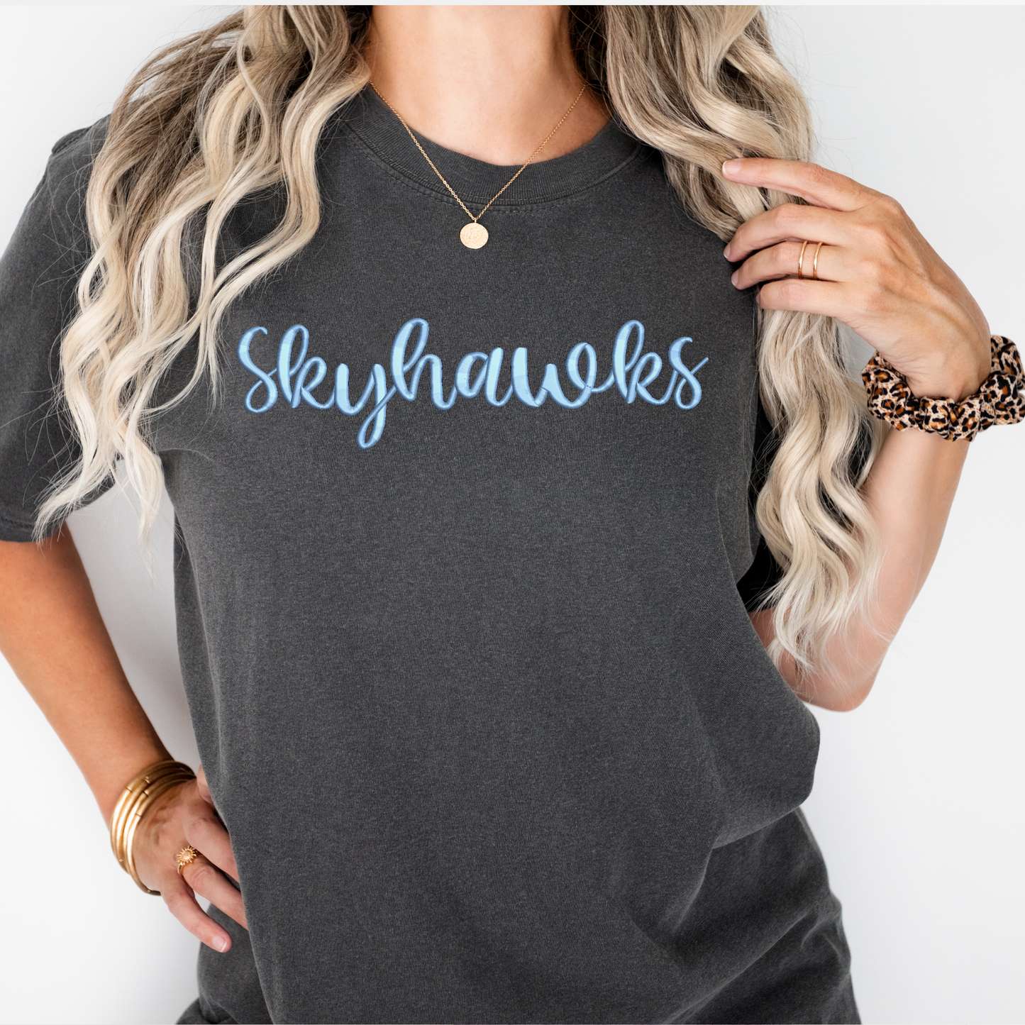 Skyhawks 3D Puff Embroidered CC Short Sleeve/Sweatshirt