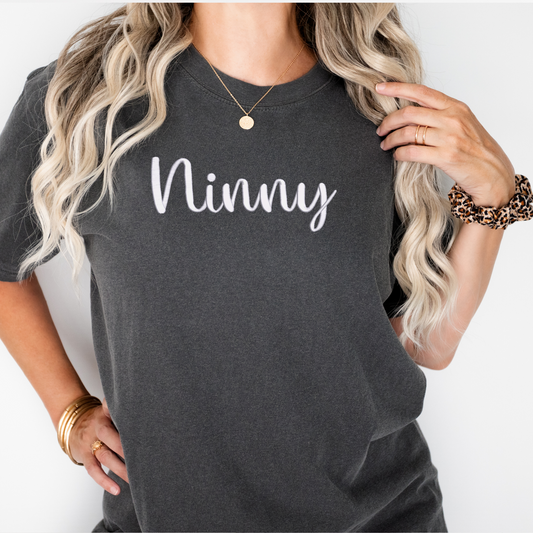 Ninny 3D Puff Embroidered CC Short Sleeve/Sweatshirt