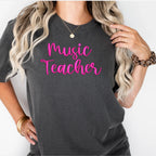 Music Teacher 3D Puff Embroidered Shirt - Merch Girls