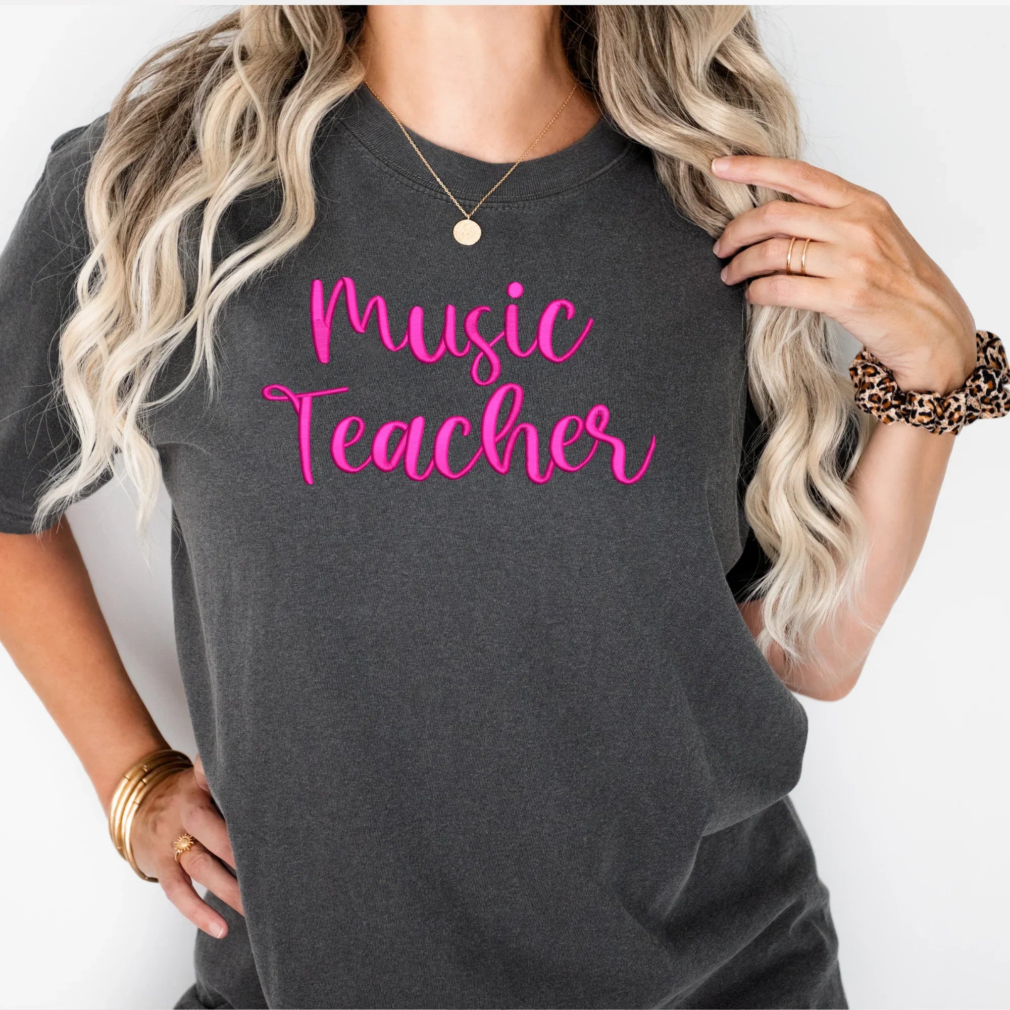 Music Teacher 3D Puff Embroidered Shirt - Merch Girls