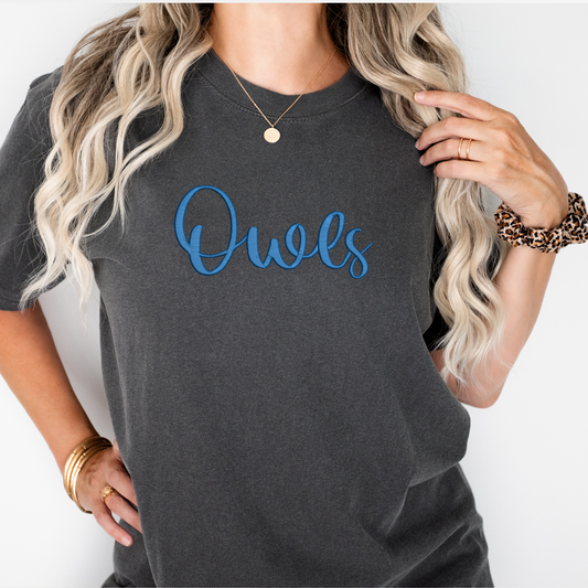 Owls 3D Puff Embroidered CC Short Sleeve/Sweatshirt
