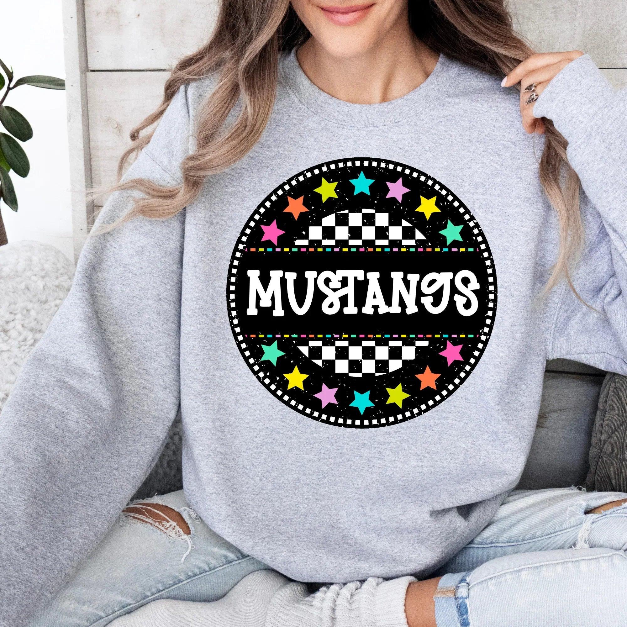 Mustangs Circle Star Mascot DTF Transfer - Merch Girls