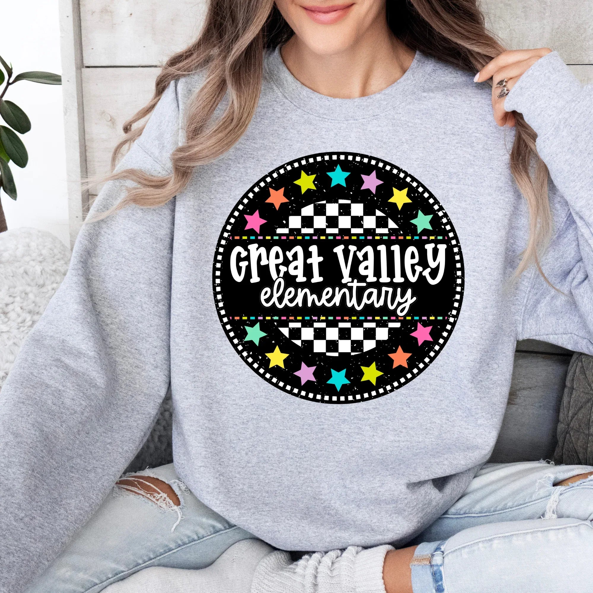 Great Valley Elementary Circle Star Mascot DTF Transfer - Merch Girls