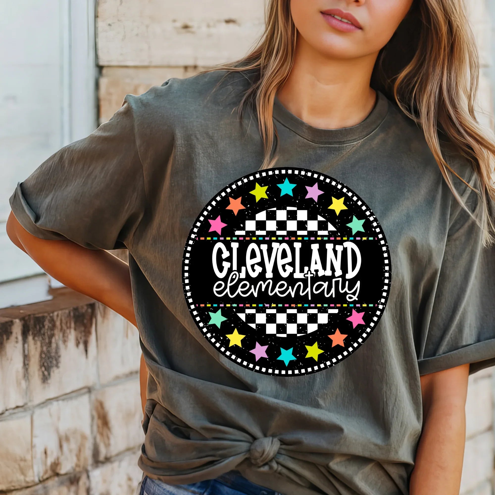 Cleveland Elementary Circle Star Mascot DTF Transfer - Merch Girls