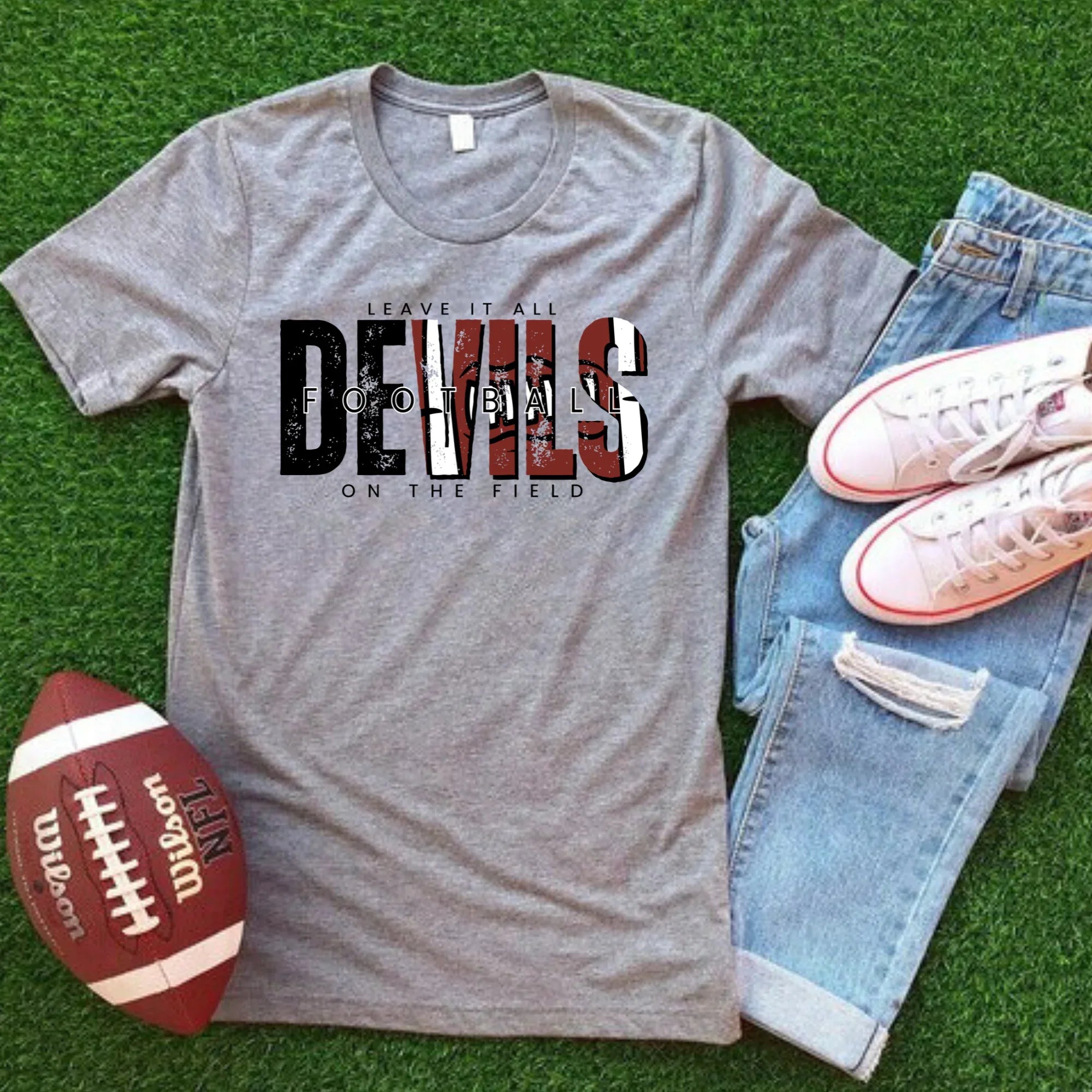 Devils Football Leave It All On The Field DTF Transfer - Merch Girls