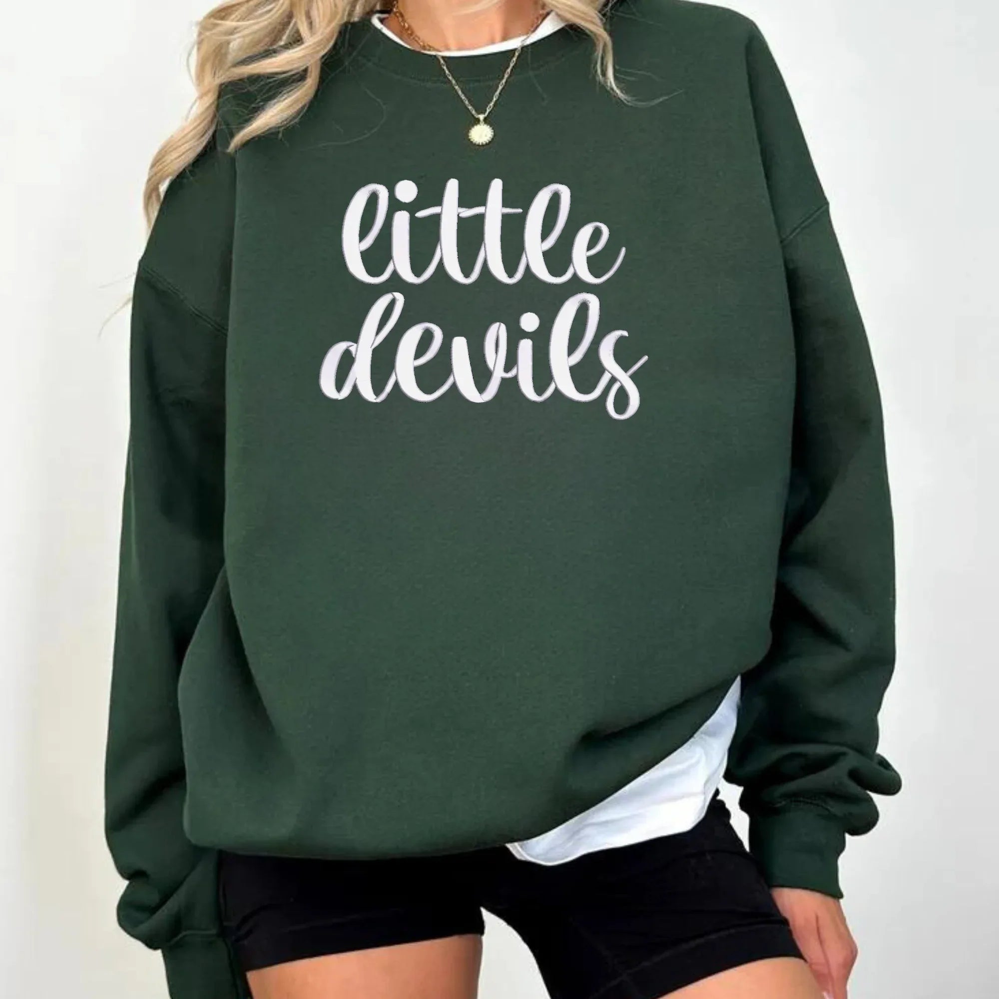 little devils 3D Puff Embroidered Shirt - Merch Girls